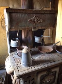 Close-up of abandoned building