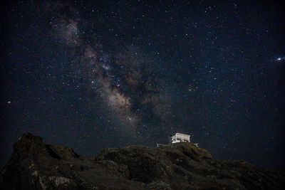 Low angle view of star field against sky at night