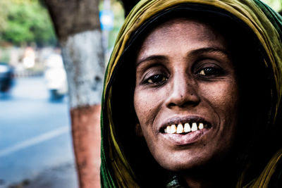 Close-up portrait of young woman