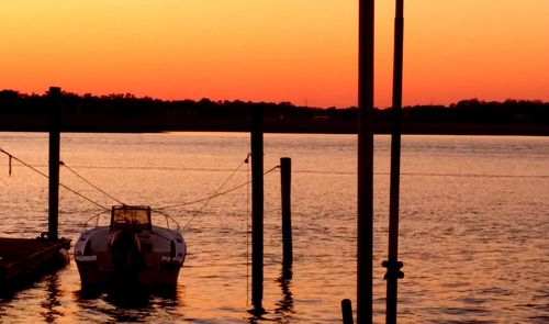 Scenic view of sunset over sea