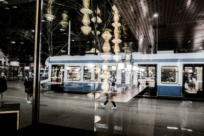 Blurred motion of train at night
