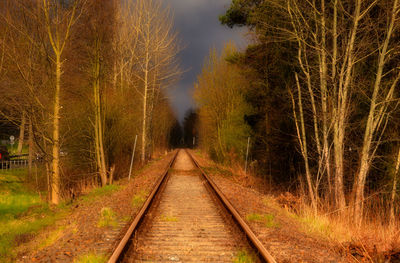 High angle view of railroad track