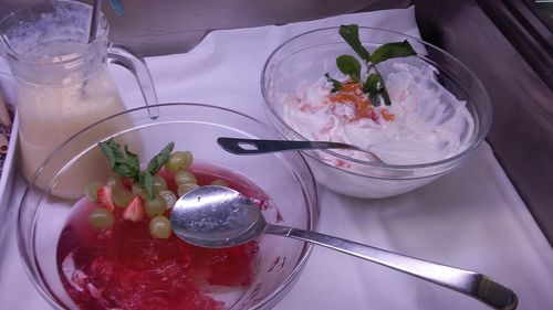 Close-up of food on table