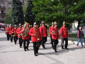 People in town square