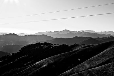 Scenic view of mountains against clear sky