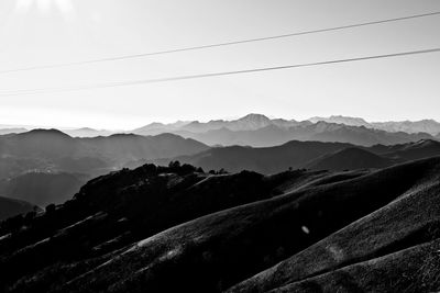 Scenic view of mountains against clear sky