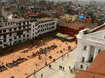 High angle view of city