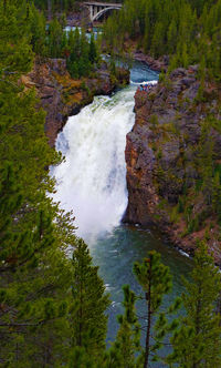 Scenic view of waterfall