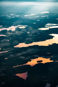 High angle view of sea against sky