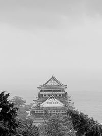 View of temple building against clear sky