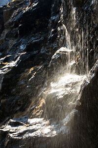 Water flowing through rocks
