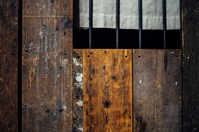 Close-up of wooden window