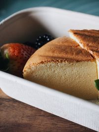 Close-up of bread served in plate