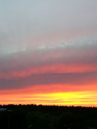 Scenic view of dramatic sky during sunset