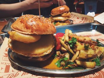 Close-up of served food