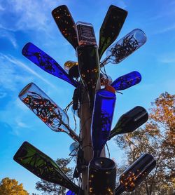 Low angle view of built structure against blue sky