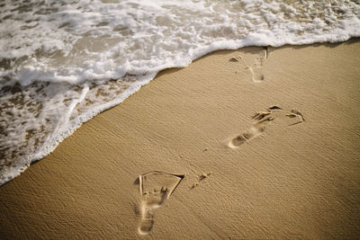 Close-up of sand at beach