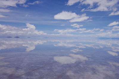 Aerial view of sea against sky