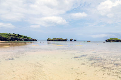 Scenic view of beach against sky