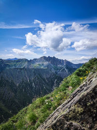 Scenic view of mountains against sky