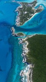 High angle view of beach