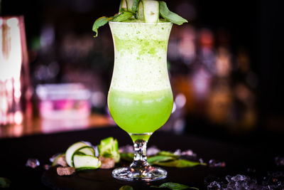 Close-up of drink on table