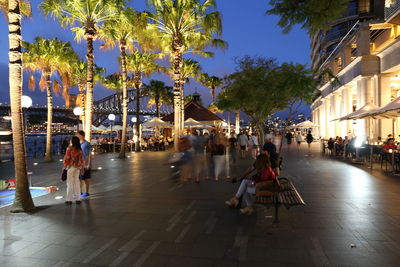 People at town square against sky