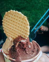 Close-up of ice cream cone