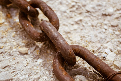 Close-up of rusty chain