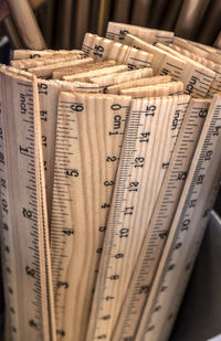 Close-up of rulers