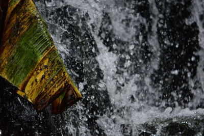 Close-up of water splashing on rocks