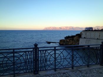 Scenic view of sea at sunset