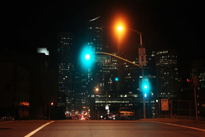 Illuminated city at night
