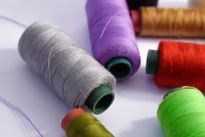 Close-up of multi colored pencils on table