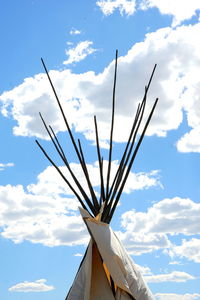 Teepee abstract high in the sky outdoors.