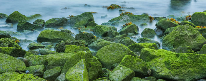 Panoramic view of sea and rocks