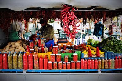 Various fruits for sale at market stall