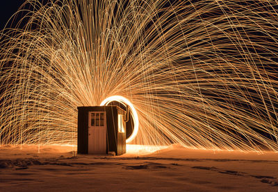 Light painting on the road