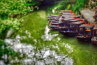 Boats in river