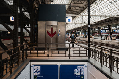 People at railroad station platform