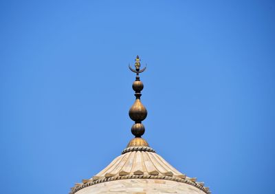 Low angle view of cathedral against clear blue sky