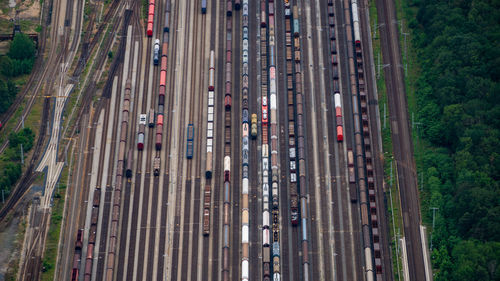 High angle view of traffic on road