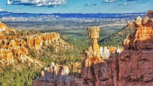 Scenic view of rocky mountains