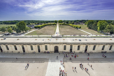 High angle view of people on the beach