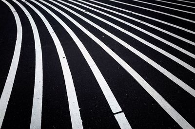 High angle view of zebra crossing on road