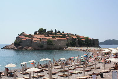 View of sea against clear sky