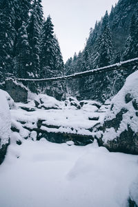 Scenic view of snow covered mountain against sky