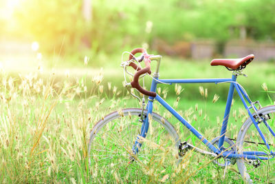 Bicycle toy on field