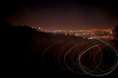 Light trails at night