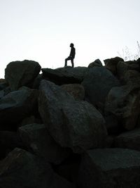 Man standing on rocks